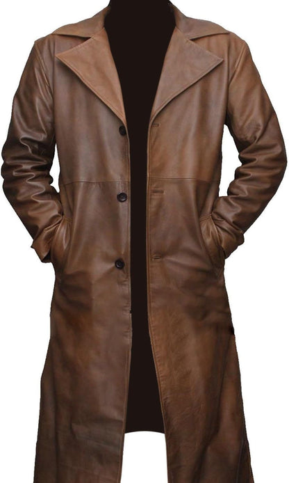 Maison de leathers-- Men's Classic Real Leather long Coat/Jacket